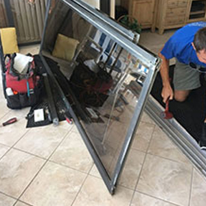 sliding glass door frame repair Stanford